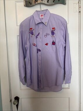 Vintage Y2K Red Hat Society Shirt with Embroidered Motifs by Tia Designs Size L